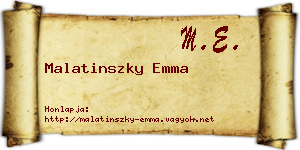 Malatinszky Emma névjegykártya